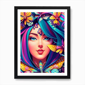 Butterfly Girl 2 Art Print