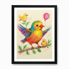 Colorful Birds 3 Art Print