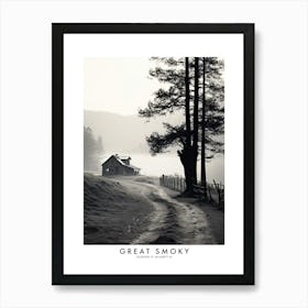 Poster Of Great Smoky, Black And White Analogue Photograph 2 Art Print