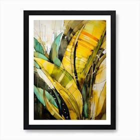 Abstract Banana Leaves Art Print