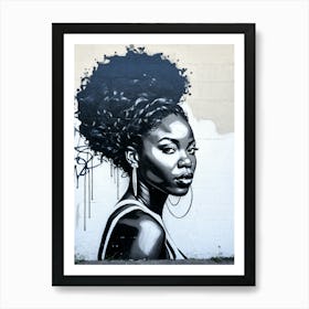 Graffiti Mural Of Beautiful Black Woman 76 Art Print