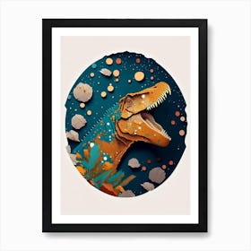 Gorgosaurus Terrazzo Style Dinosaur Art Print