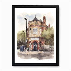 New Cross London Neighborhood, Watercolour 3 Art Print