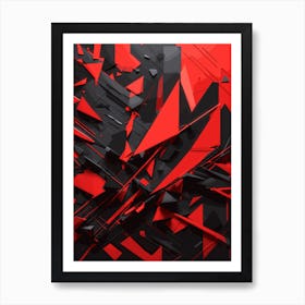 Abstract Red And Black Background Modern Art Print