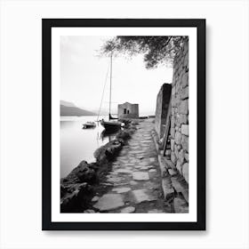 Korcula, Croatia, Black And White Old Photo 4 Art Print