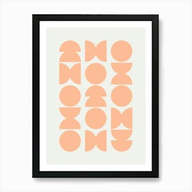 Peach Fuzz Mid-Century Modern Pattern Art Print