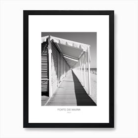 Poster Of Forte Dei Marmi, Italy, Black And White Photo 3 Art Print