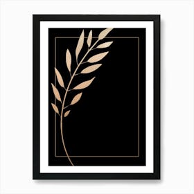 Gold Leaf on Black 3 Art Print