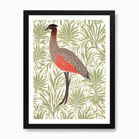 Emu William Morris Style Bird Art Print