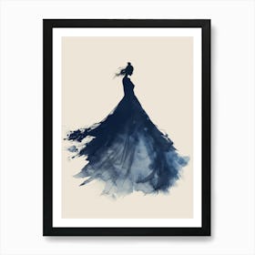 Woman In A Blue Dress 1 Art Print