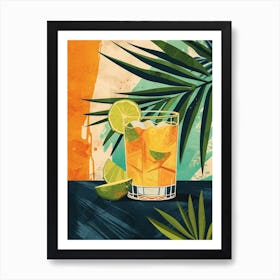 Art Deco Zesty Cocktail Art Print