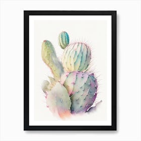 Peyote Cactus Pastel Watercolour 2 Art Print