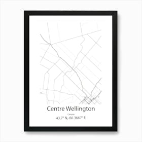 Centre Wellington,Canada Minimalist Map Art Print