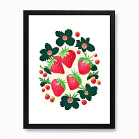 Everbearing Strawberries, Plant, Tarazzo 1 Art Print