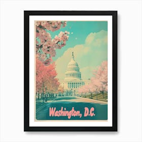 Aihrgdesign A Classic 1960s Travel Poster For Washington DC 3 Art Print