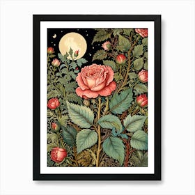 William Morris Roses In The Moonlight 2 Art Print