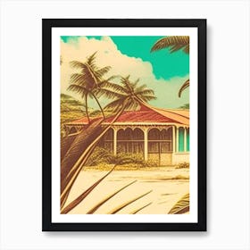 Andros Island Bahamas Vintage Sketch Tropical Destination Art Print