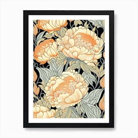 Eden S Perfume Peonies Orange 2 Drawing Art Print