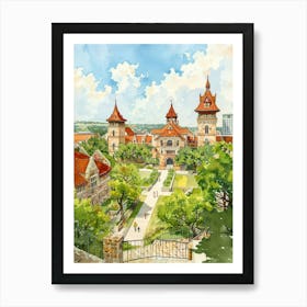 Storybook Illustration The University Of Austin Texas 2 Art Print