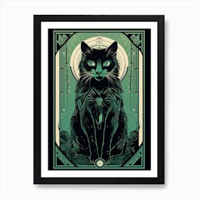Strenght Cat Tarot Card 2 Art Print