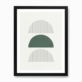 Shapes and Lines - Green 02 1 Art Print