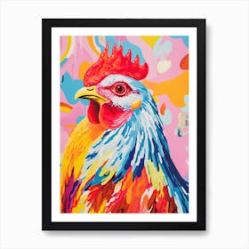 Colourful Bird Painting Chicken 8 Art Print