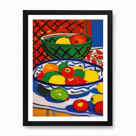 'Fruits And Bowls' Impressionist Matisse Art Print