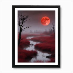 Red Moon In The Sky 3 Art Print