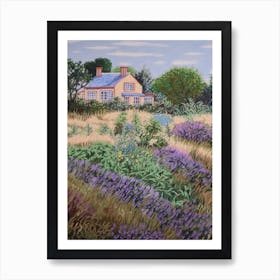 Lavender Fields Country Side Summer Landscape 6 Art Print