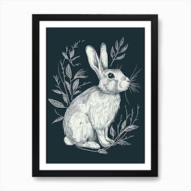 Havana Rabbit Minimalist Illustration 2 Art Print