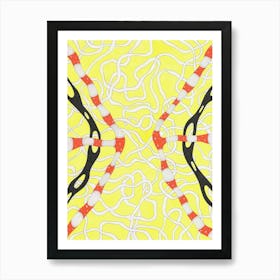 "Connection game" art poster by Gangachili. Abstract wall art Art Print