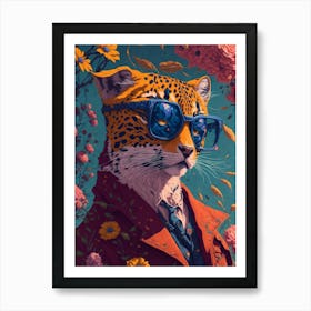 Cool Cheetah With Glasses Pop Art Print