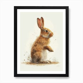 Polish Rex Rabbit Nursery Illustration 4 Art Print