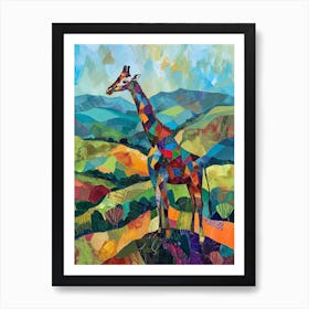 Patchwork Giraffe Art Print