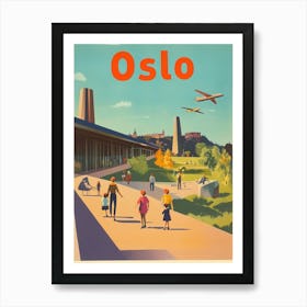 Aihrgdesign A 1970s Inspired Travel Poster For Oslo Art Print