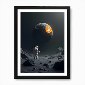 Bitcoin Astronaut On The Moon 1 Art Print