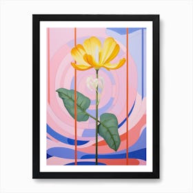 Freesia Flower 3 Hilma Af Klint Inspired Pastel Flower Painting Art Print