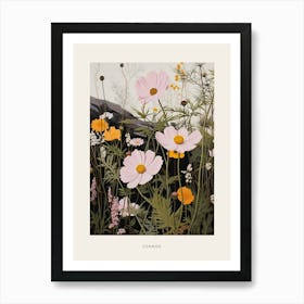 Flower Illustration Cosmos 2 Poster Art Print