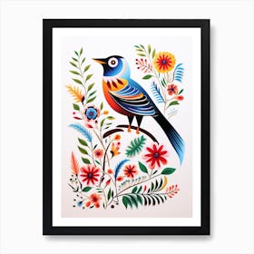 Scandinavian Bird Illustration House Sparrow 3 Art Print