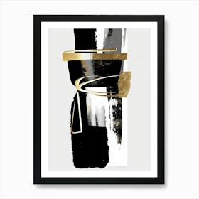 Abstract Black And Gold Painting 9 Art Print