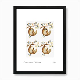 Cute Animals Collection Sloth 4 Art Print