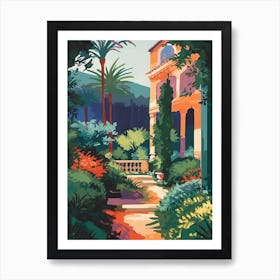 Gardens Of Alhambra Spain Painting 4 Art Print