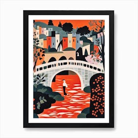 Ponte Pietra, Verona, Italy Colourful 4 Art Print