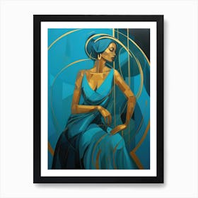 Blue Woman 8 Art Print