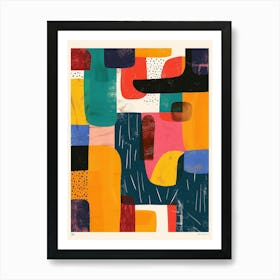 Playful And Colorful Geometric Shapes Arranged In A Fun And Whimsical Way 10 Art Print