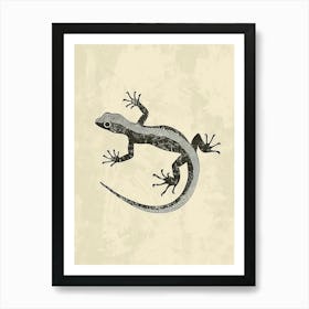 Block Print Gecko 5 Art Print