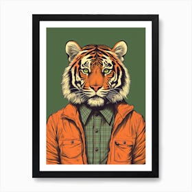 Tiger Illustrations Wearing A Shirt 2 Art Print