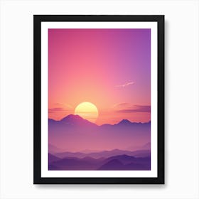 Sunset Over The Mountains Art Print