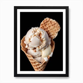 Waffle cone with Ice Cream Art Print