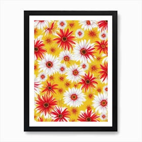 Yellow Coneflower Floral Print Warm Tones 2 Flower Art Print